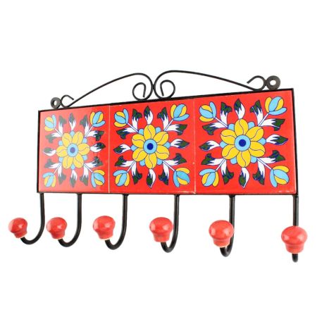 Sunflower Ceramic Tile Wall Hook Online